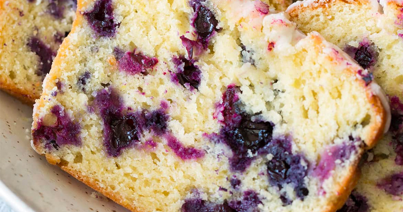 LEMON BLUEBERRY STREUSEL BREAD - Skinny Daily Recipes