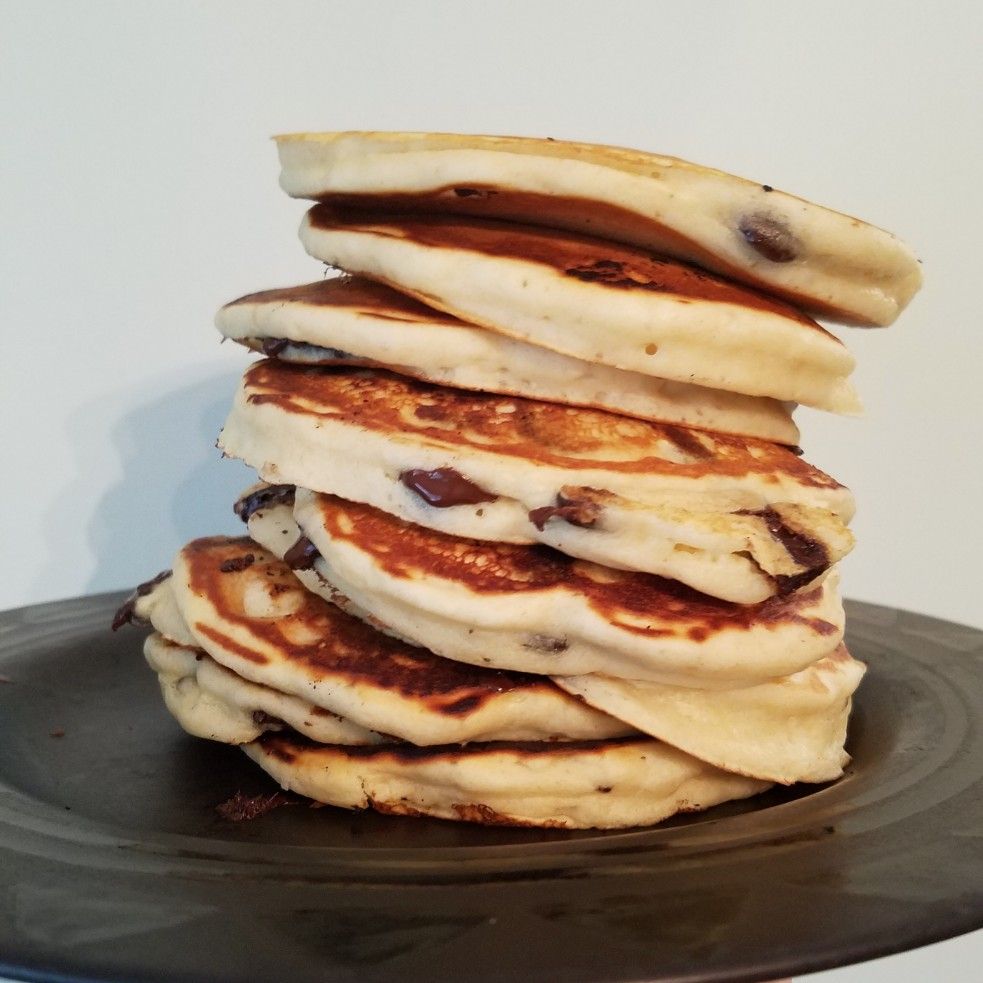 CHOCOLATE CHIP GREEK YOGURT PANCAKES Skinny Daily Recipes