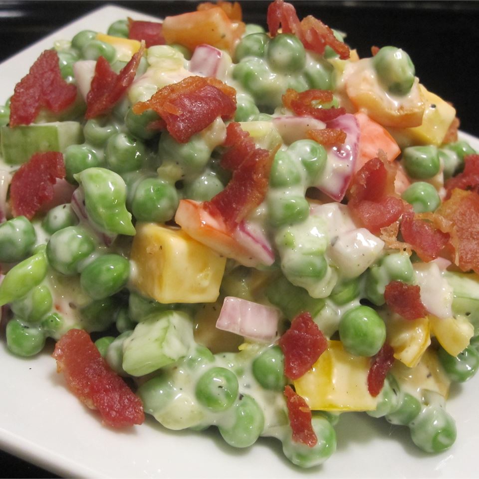 GREEN PEA SALAD WITH CHEESE Skinny Daily Recipes