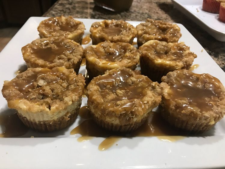 CARAMEL APPLE CRISP MINI CHEESECAKES Skinny Daily Recipes