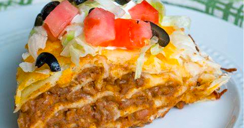 LAYERED TACO PIE - Skinny Daily Recipes